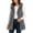 Gray, variant on Aboser Women's Fuzzy Fleece Vest with Hood Soft Plush Sherpa Jackets Casual Button Down Outerwear Fluffy Sleeveless Hooded Coats