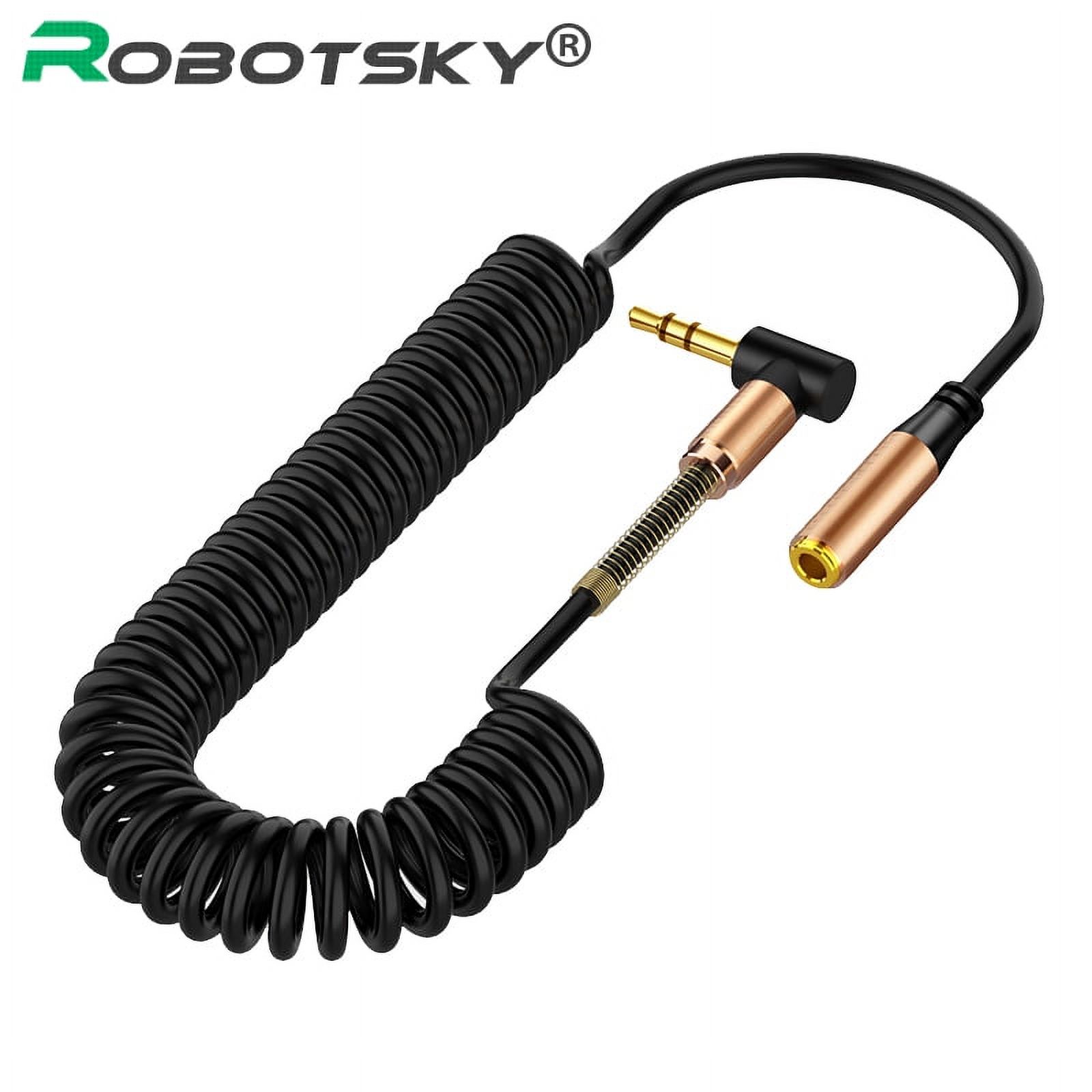 3.5mm Audio Cable Male to Female AUX Extension Wire Elbow Spring Retractable Audio Speaker Telescopic Cable HIFI Sound Quality - image 2 of 8