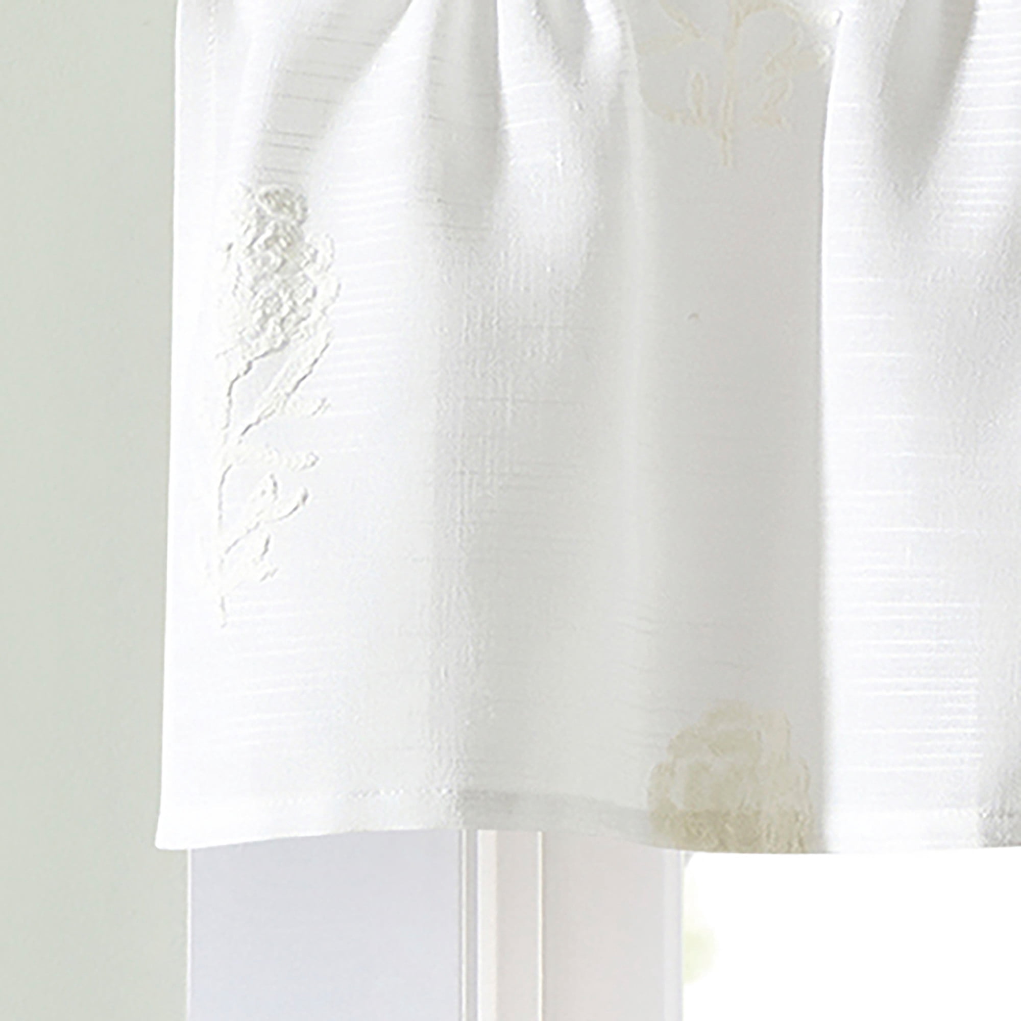Curtainworks Grace Floral Valance White, 1 Piece, Indoor, Rod Pocket, 56" x 14", Adult