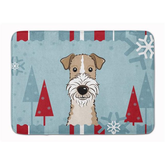 Carolines Treasures BB1743RUG Winter Holiday Wire Haired Fox Terrier Machine Washable Memory Foam Mat