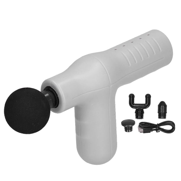 Electric Massage Gun HandHeld Muscle Pain Relief Percussion Massager for Athletes Training 7.4V(Gray )