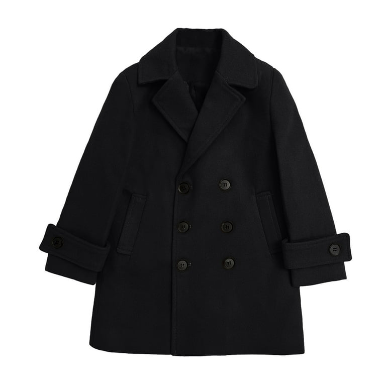 Povozer Boys Trench Coat Double Breasted Classic Belted