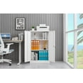 thumbnail image 6 of White Metal Folding Storage Cabinet with Adjustable Shelves and Locking Doors, Portable File Organizer for Home Office School Garage, Space Saving Storage Solution, 6 of 9