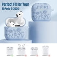 thumbnail image 6 of Comvin For Airpods 4 & 5 Case Cover for Women with Cleaner Kit, Cute Silicone Engraved Rose Case, Blue, 6 of 8