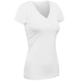 thumbnail image 3 of Essential Basic Women's Plain Short Sleeve V Neck T Shirts - 2Pk - Wht, Purple, 2XL, 3 of 3