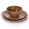 thumbnail image 3 of Gibson Home Woodfern 12 Piece Melamine Dinnerware Set, Wood Pattern, 3 of 3