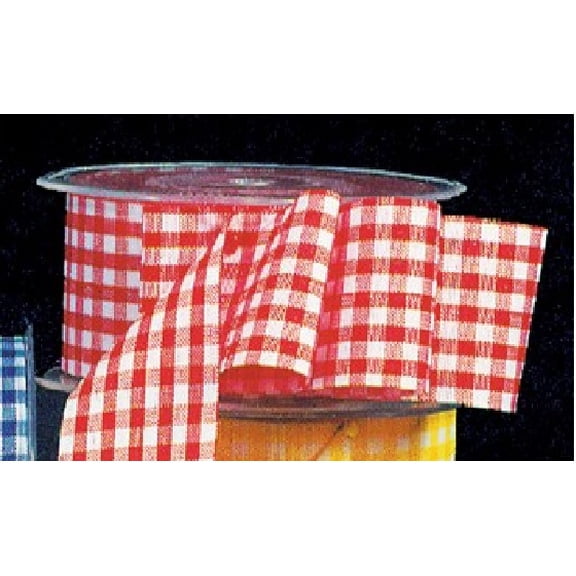 The Ribbon People Red and White Gingham Cut Edge Ribbon 1.5" x 132 Yards