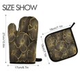 thumbnail image 2 of Yayeee Oven Mitts and Pot Holder Set of 4 Heat Resistant Kitchen Gloves Baking Hot Pad, Black Flower Pattern, 2 of 5
