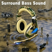 Gaming Headset with Noise Cancelling Stereo Bass Surround Sound for PS4, PS5, Xbox, and PC