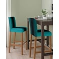 thumbnail image 2 of Teal Black Ombre Bar Stool Covers Set of 4, Gradient Contemporary Abstract Art Stretch Washable Bar Chair Covers with Backs, Removable Pub Counter Height Chair Cover for Kitchen Dining Room Cafe, 2 of 7