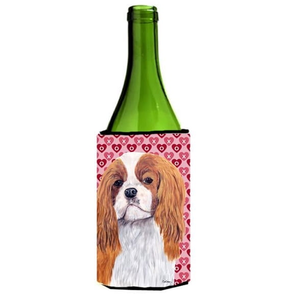 Cavalier Spaniel Hearts Valentines Day Portrait Wine bottle sleeve Hugger