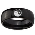 thumbnail image 2 of Tungsten Yin Yang 8mm Glossy Black Polished Dome Men Ring, 2 of 2