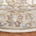 thumbnail image 3 of SAFAVIEH Glamour Pierce Floral Bordered Wool Area Rug, Ivory/Grey, 6' x 6' Round, 3 of 5