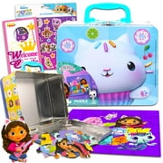 Crenstone Gabby's Dollhouse Lunch Box - Bundle with Tin Lunch Box, 24 Piece Puzzle, Stickers, More