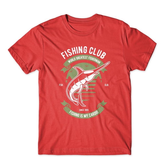 Mighty Circus Fishing Club T-Shirt 100% Cotton Premium Tee NEW - Red, Double Extra Large