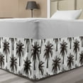thumbnail image 1 of Palm Tree Bed Skirt, Fully Grown Coconut Banana Trees with Retro Effect Forest Foliage, Elastic Bedskirt Dust Ruffle Wrap Around for Bedding Decor, 4 Sizes, Dark Brown White, by Ambesonne, 1 of 2