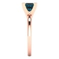 thumbnail image 3 of Solitaire Engagement Ring for Women - 1ct Natural London Blue Topaz in 14K Rose Gold Promise Ring, 3 of 6