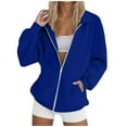 thumbnail image 3 of Kukoosong Women's Zip Up Hoodies Casual Long Sleeve Sweatshirts Fall Spring Track Jackets with Pockets, 3 of 7
