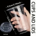 thumbnail image 4 of SDOTXA 200pcs (100pcs Cups +100pcs LIDS) Transparent Plastic Cups  Flat-Lids Disposable Drinking Cups  Iced Coffee And Milkshake Cups  Party And Wedding Drinking Cups, 4 of 6