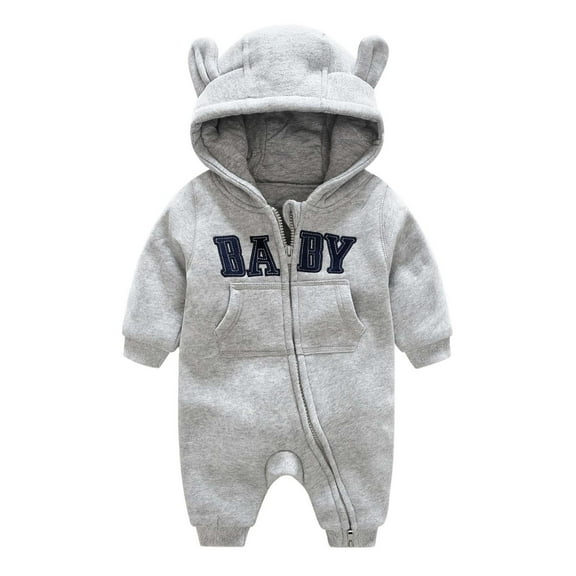 Utlike Baby Boys Bodysuits Newborn Ribbed Pajamas Zipper Long Sleeve Romper Breathable Onesies For Infant Size 9 Months-12 Months