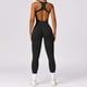 thumbnail image 3 of Mono de yoga de punto sin costuras para mujer, pantalones largos sin espalda y con aberturas - Elástico, transpirable y elegante para yoga/gimnasio - S-L, 3 of 5