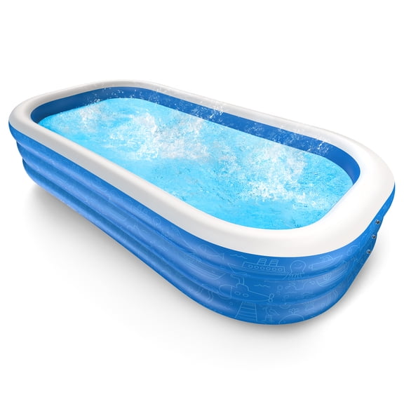 Inflatable Pool for Kids and Adults, 120" X 72" X 22" Oversized Thickened Family Swimming Pool for Toddlers, Outdoor, Garden, Backyard, Summer Water Party