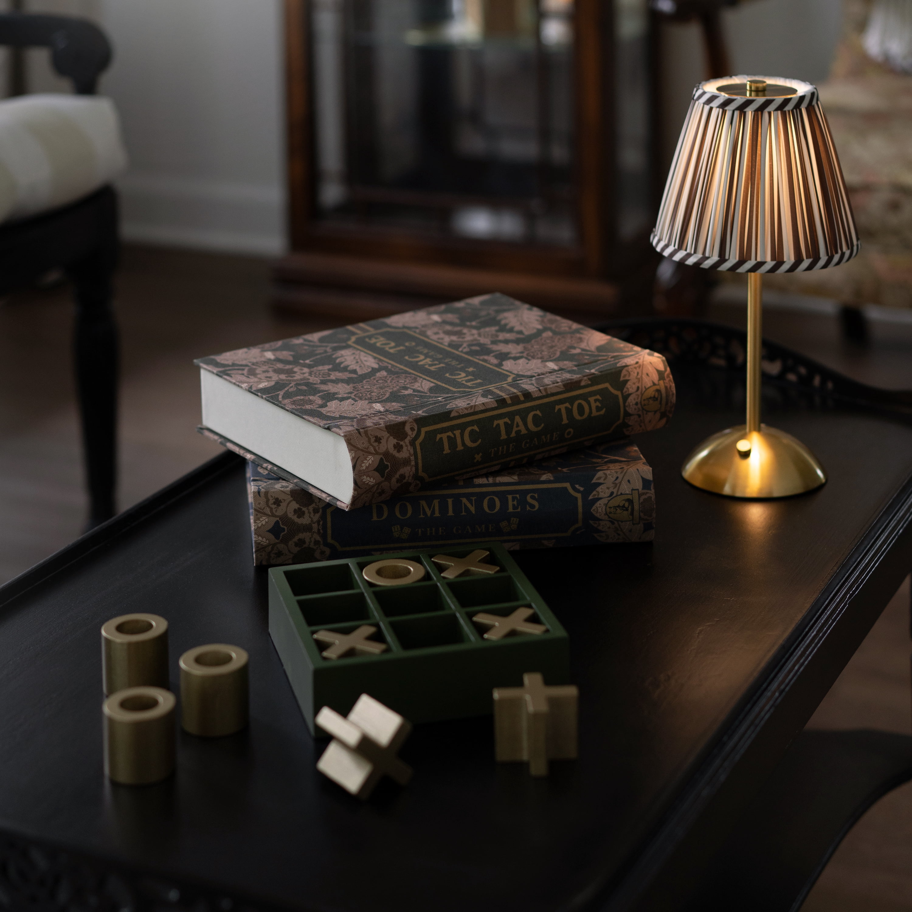 Home Decor Collection Sterling & Noble Home Brown Striped Rechargeable Table Lamp
