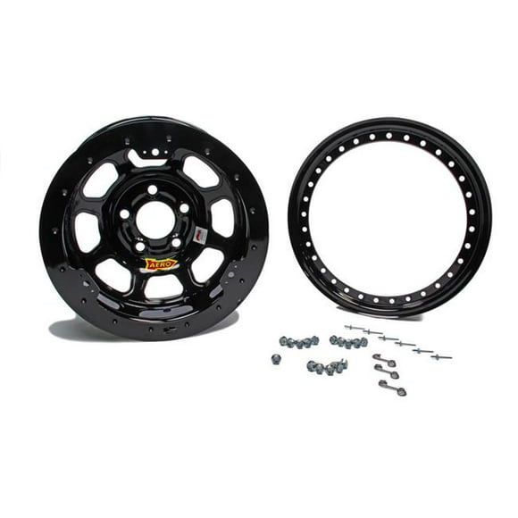 15 x 10 in. 4 in. Back Space 5.00 in. Bolt Pattern Black Beadlock Wheel