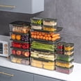 thumbnail image 2 of 1 Piece Food Storage Container with Lid Freezer Container for Food BPA-Free Meat, 2 of 5