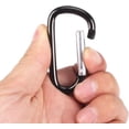 thumbnail image 2 of JINLONG 20-Pack 2.5 Inch D-Shape Aluminum Carabiner Clips, Spring Snap Lock Hooks for Keychains, Black, 2 of 5