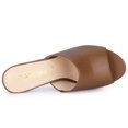 thumbnail image 4 of BLISSFUL STEP Women's Slip on Block Heel Slide Sandals Mules Brown 8, 4 of 8