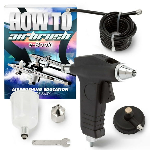 PointZero Trigger-Style Single-Action 2cc Gravity-Feed Airbrush Set - .3 mm Nozzle