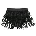 thumbnail image 4 of iixpin Kids Girls Sequin Tassel Latin Dance Skirt Hip Hop Jazz Belly Dance Ballroom Performance Costume Dancewear Black 14, 4 of 6