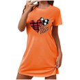 thumbnail image 4 of Blmnix Plus Size Nightgowns Nightgown for Women Valentine Nightshirts Sleep Shirts Orange Above-the-Knee Short Sleeve Crew Neck Backless Nightgown,M, 4 of 5