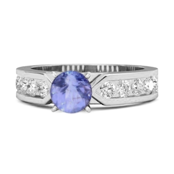 0.85 Ct Tanzanite 925 Sterling Silver Marguerite Tale Of Beauty Valentines Day Gifts Ring