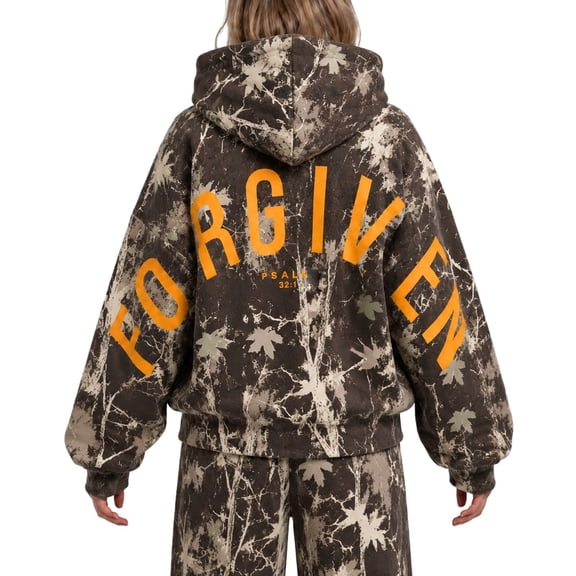 Christian Hoodies for Women Men Maple Leaf Print Forgiven Hoodie | Jesus Hoodies for Women Men Graphic Casual Hooded Sweatshirts Long Sleeve Pullover Hoodies