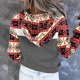 thumbnail image 4 of Sudaderas con capucha para mujer, sudadera con capucha azteca para mujer, suéter con estampado geométrico, camiseta de manga larga con cuello de tortuga, jersey con cordón, sudaderas con bolsillo Fridja fhghd3039, 4 of 6