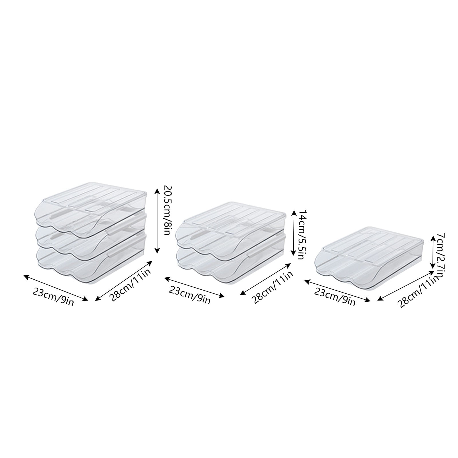 XKHBDL Egg Holder for Fridge, Automatic Rolling Egg Container for Refrigerator, Stackable Fridge Organizers and Storage with Lid, Clear Plastic Egg Dispenser & Tray
