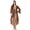 Brown, variant on Long Sleeves V Neck Ruffle Printed Shrug - Women's Stylish Ruffle Shrug