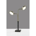 thumbnail image 2 of Adesso® Rowan LED 2-Arm Desk Lamp, 25-1/4"H, Antique Brass Shade/Black Base, 2 of 12
