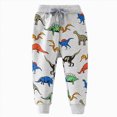 thumbnail image 6 of 2-3T Toddler Sweatpants Boys Jogger Pants Cotton Dinosaur Print Pant Cute School Casual Toddler Warm Joggers Pants 18-24 Months 2t 3t 4t 5t 6t 7t Toddler Boys Winter Pants,Grey, 6 of 9