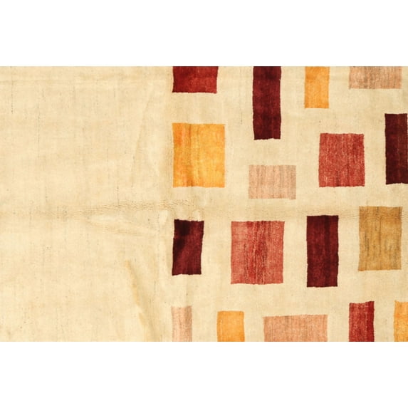 Ahgly Company Machine Washable Indoor Rectangle Contemporary Sun Yellow Area Rugs, 2' x 4'