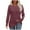 Purple, variant on Summer Clear Women's Clothing Solid Color Spring And Winter Base T-shirt With Grooves Brushed Long Sleeves V-neck Button Up Top/shirt Classic-Fit Long-Sleeve T-Shirt (Available in Plus Size)