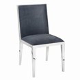 thumbnail image 1 of Upholstered Dining Chair with polished stainless steel frame, 1 of 6