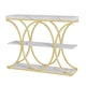 thumbnail image 1 of Yeshouse Consola estrecha de 3 niveles, moderna mesa de sofá y entrada con estantes abiertos y patas metálicas geométricas, ideal para sala de estar, pasillo y recibidor, 1 of 4