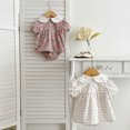 thumbnail image 2 of Conjuntos de ropa de verano para bebé de 0 a 2 años, Top coreano con estampado Floral y bombachos, traje infantil de 2 uds., traje con cuello Peter Pan para niño pequeño, 2 of 6