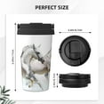 thumbnail image 3 of Balery Running White Horses Pattern Insulated Coffee Travel Mug Stainless Steel Vacuum Coffee Cup Leakproof with Screw Lid Coffee for Hot/Iced Beverage - 500ml, 3 of 8
