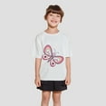 thumbnail image 3 of XUELUO Toddler Girls Tops & T-Shirts Summer Butterfly Print Floral Round Neck Short Sleeve Loose Casual Pullover Tee Shirts Outwear,White,2-3 Years, 3 of 4
