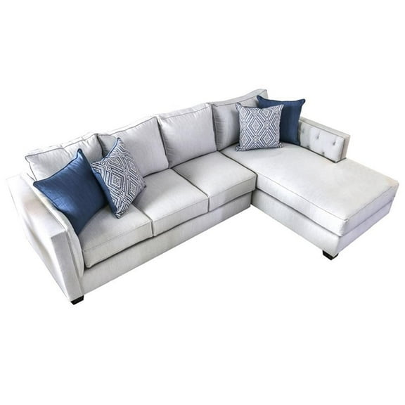 Furniture of America Solstice Fabric Right Facing Sectional in Light Gray