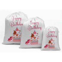 Darling Souvenir White Smiling Cat Birthday Party Supplies Favor Bags Jewelry Pouches 15 Pieces